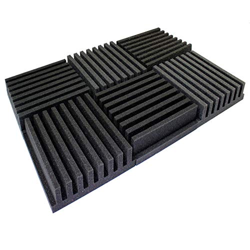 Mybecca 6 PACK of 12" x 12" x 3" Frieze Greek Temples Acoustic Foam Tiles - Made in USA
